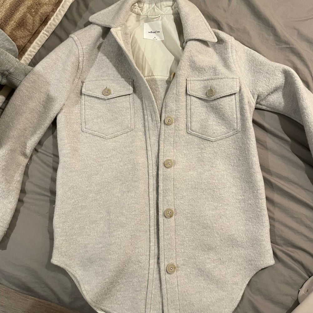 Aritzia Cream Button-Up Jacket